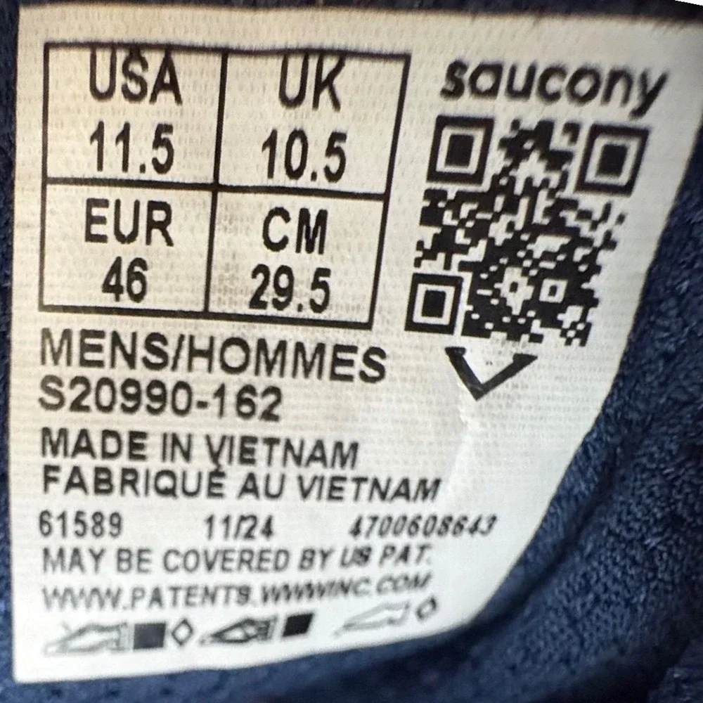 Saucony Peregrine 15 Men's Size 11.5 Navy Grey Running Shoes (S20990-162)